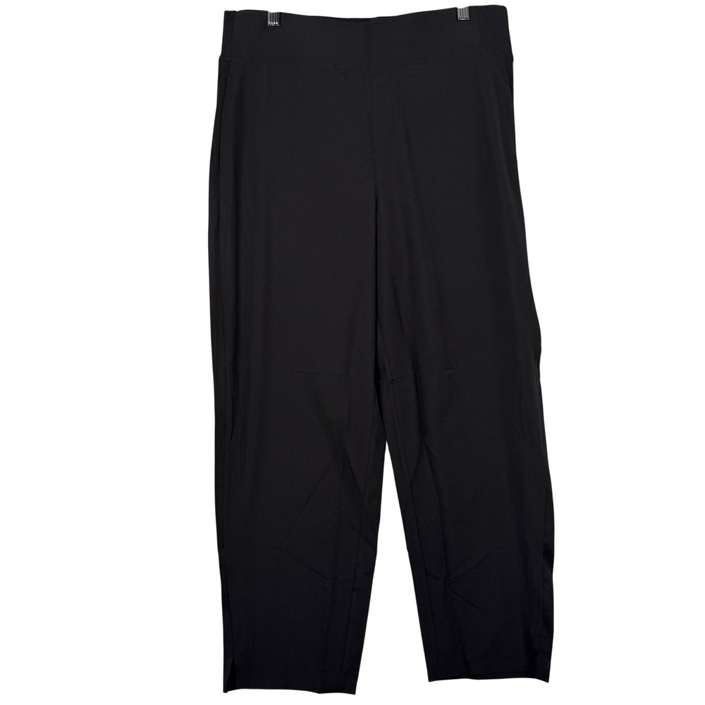NEW Womens Large Ankle Pant Black 4-Way Stretch Quick Dry Athleisure Lightweight